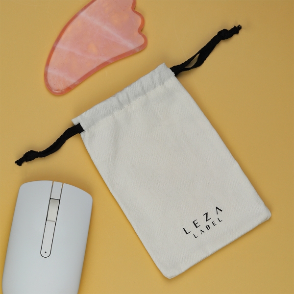 OEM Hot sale round bottom natural canvas cosmetic gift pouch eco friendly 100% Organic drawstring co